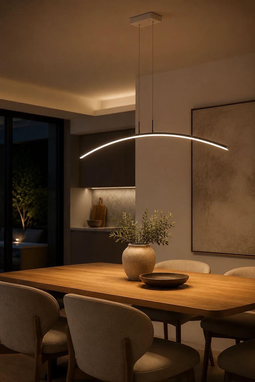 Edge Modern Minimalist Linear LED Pendelleuchte Schwarz/Weiß Esszimmer Metall Dimmbar - Lumpaz