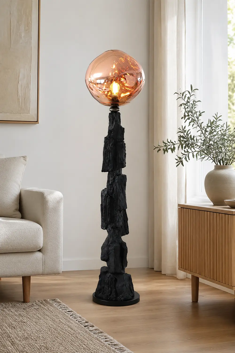 Charcoal Lava Floor Lamp - Lumpaz
