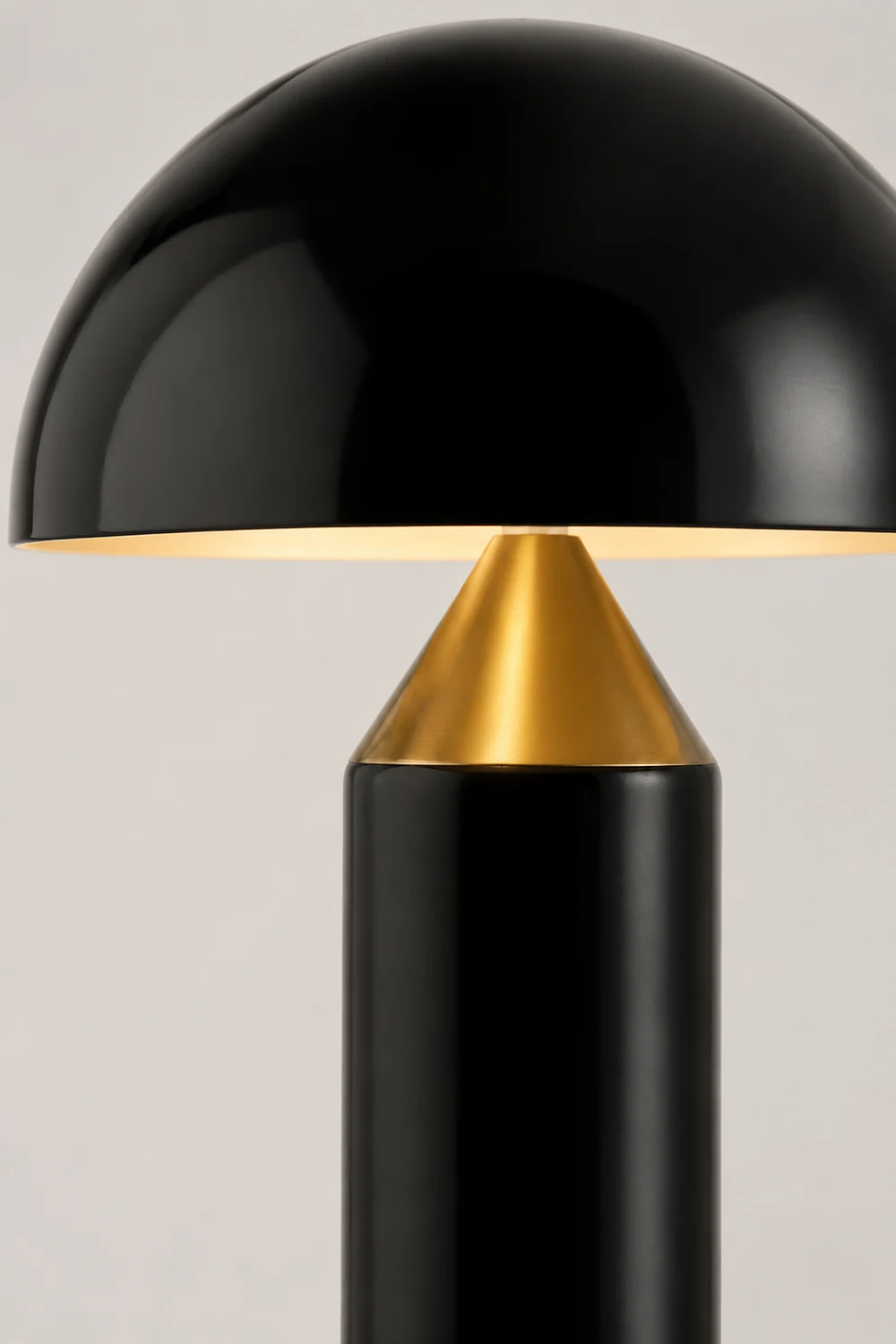 Salgado Tischleuchte Pilz Modern, Metall, Schwarz/Weiß/Gold, Esszimmer - Lumpaz