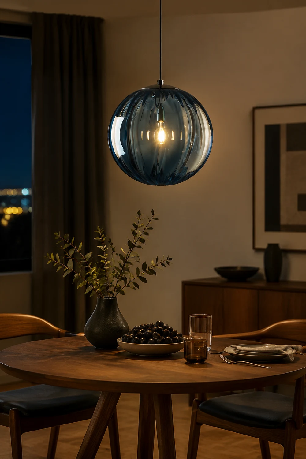 Modern Simple Round Glass Pendant Light - Lumpaz