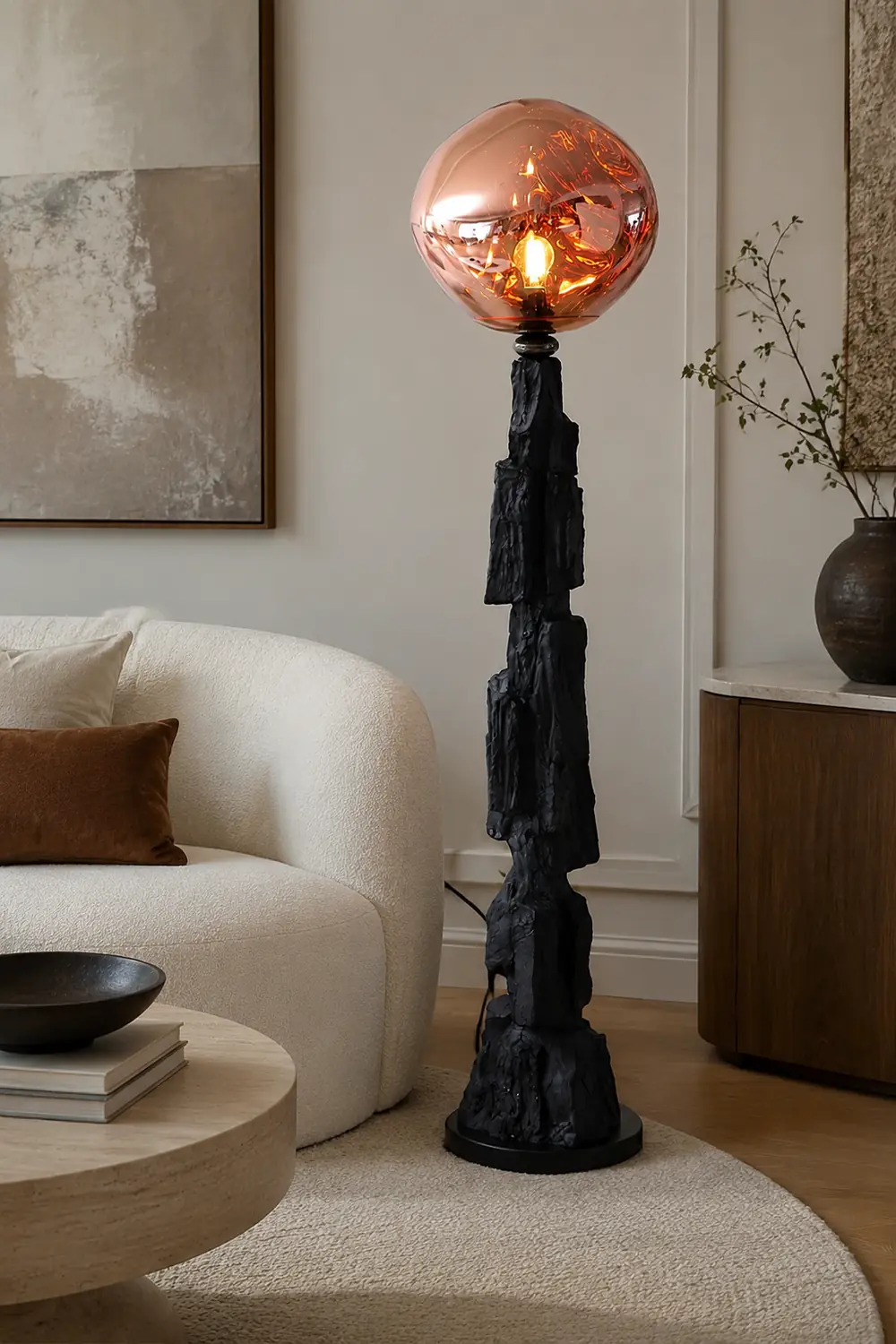 Charcoal Lava Floor Lamp - Lumpaz