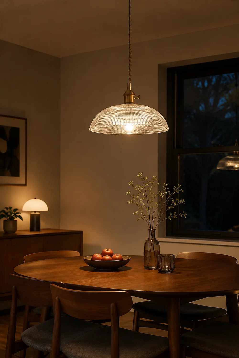 Vintage INS Glass Ribbed Pendant Light - Lumpaz