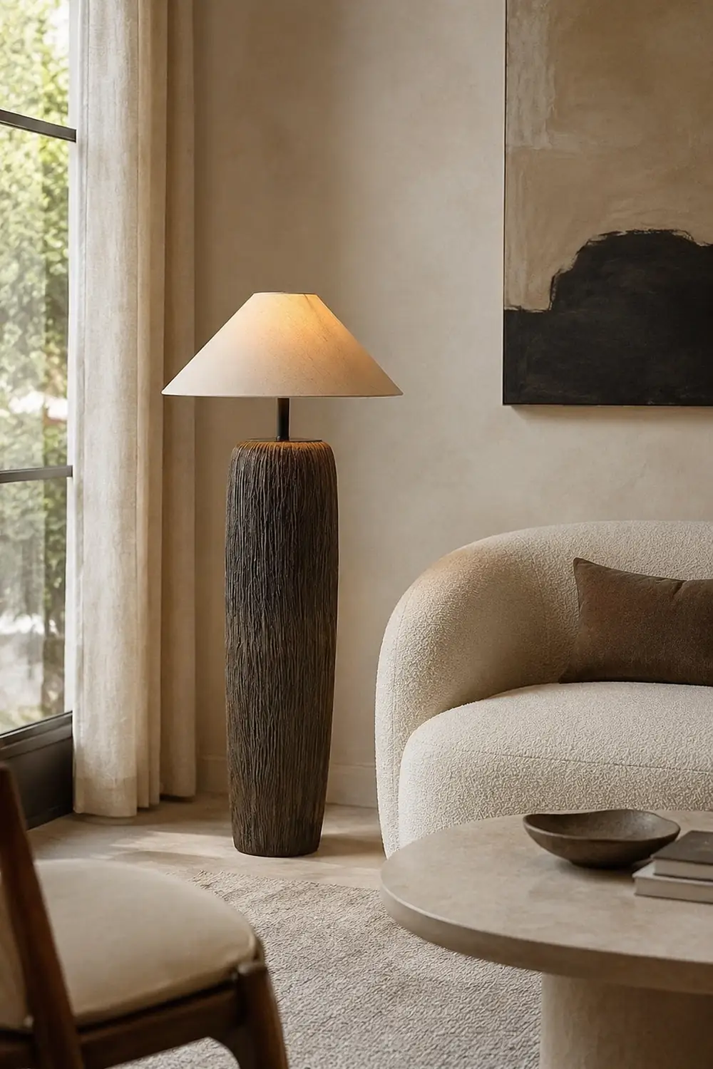 Weathered Wood Grain Floor Lamp - Lumpaz