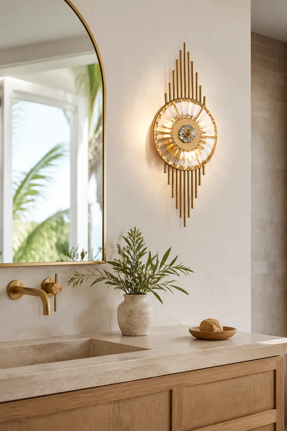 Crystal Gear Gold Wall Light - Lumpaz