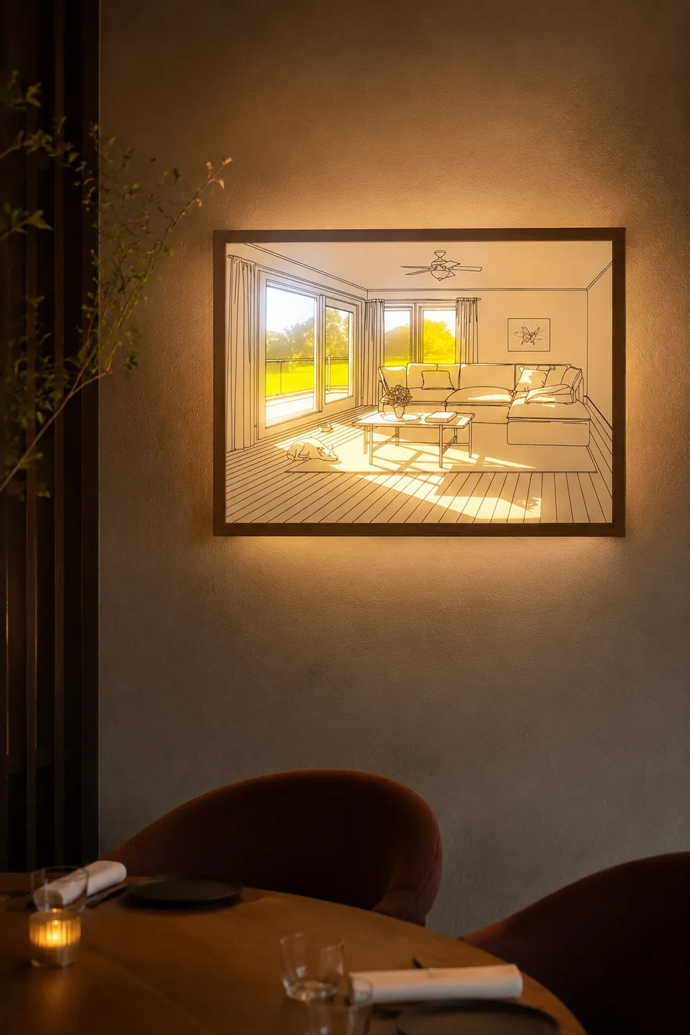 Dog Sunbathing Mural Art Lamp - Lumpaz