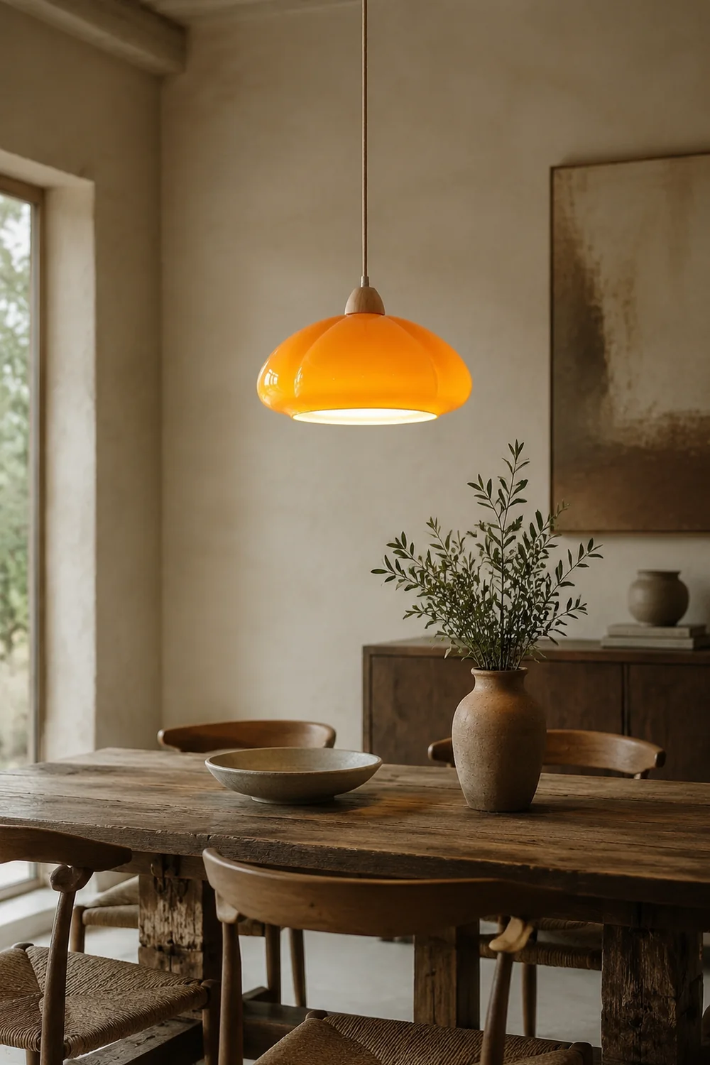 Vintage Glass Pumpkin Pendant Light - Lumpaz
