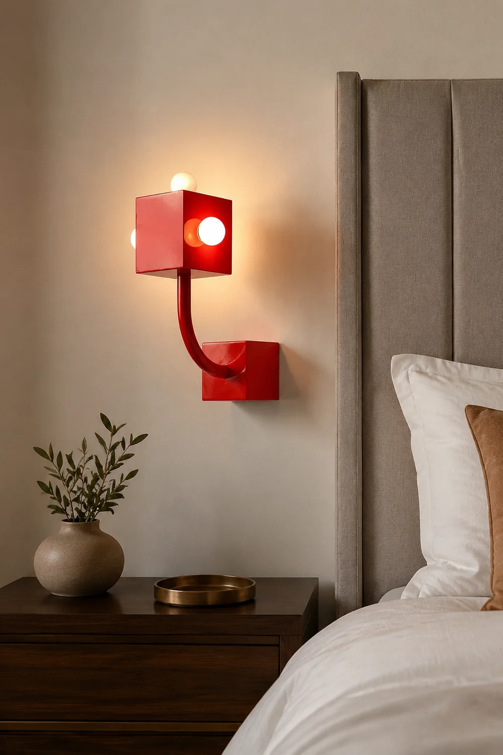 Red Cube Wall Lamp - Lumpaz