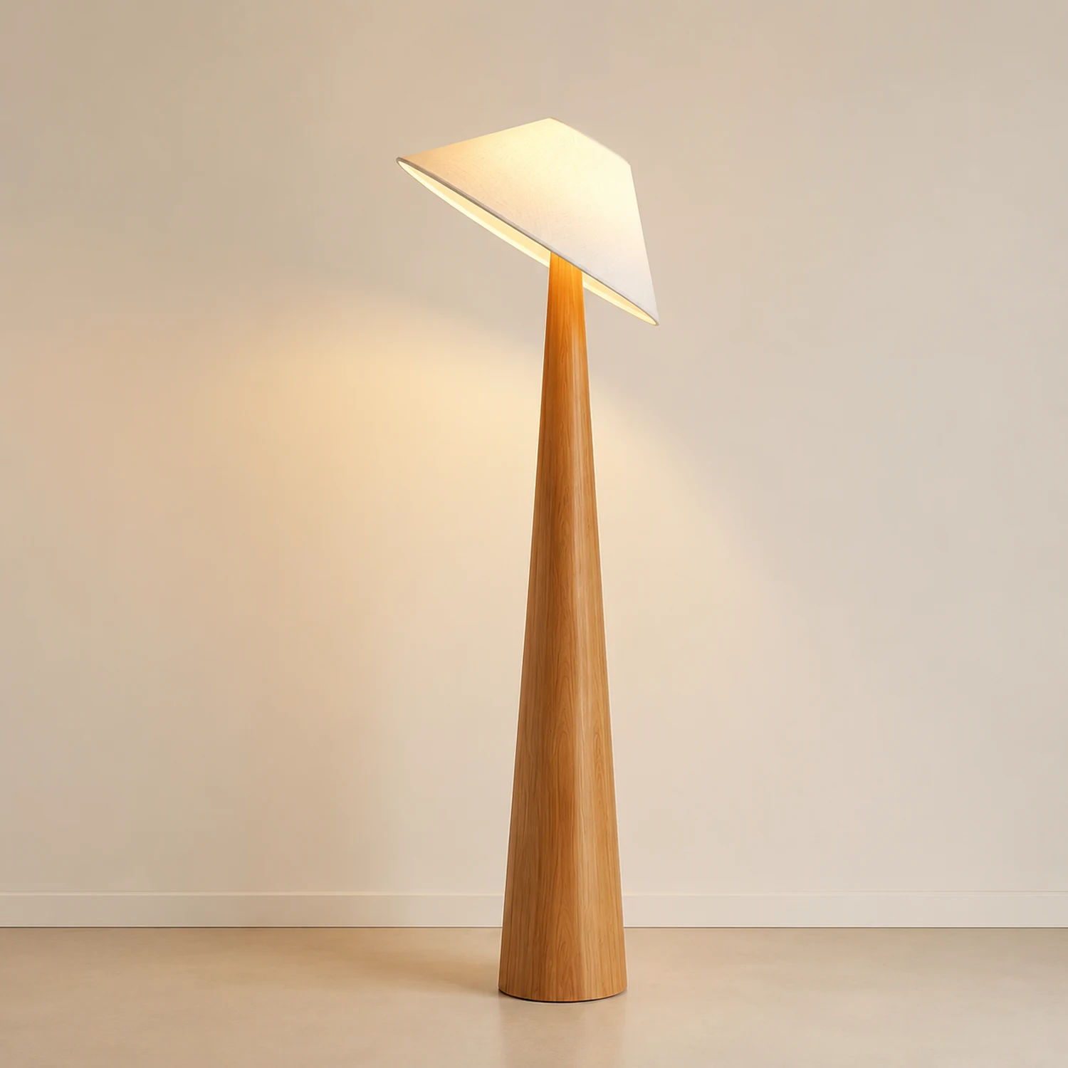Tilt Hat Wooden Floor Lamp - Lumpaz