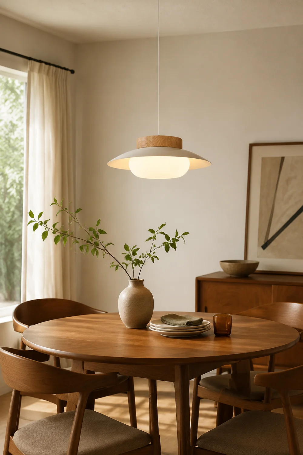 Cream Glutinous Rice Ball Bowl Pendant Light - Lumpaz