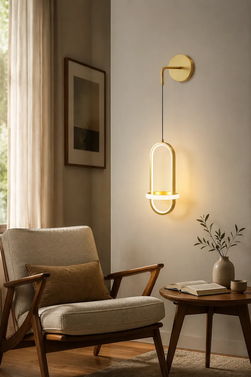 Oval Brass Wall Light - Lumpaz