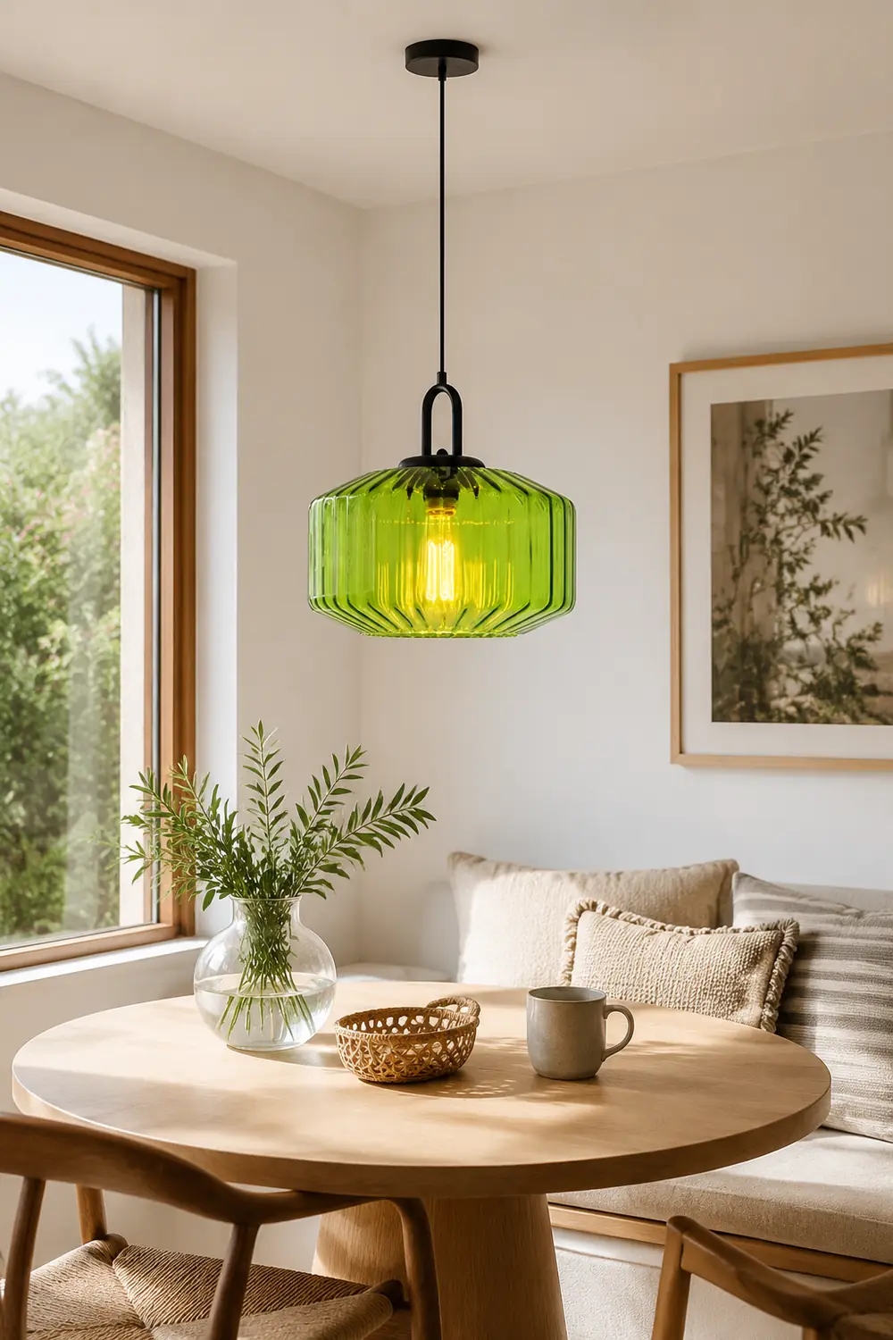 Mid Century Striped Glass Pendant Light - Lumpaz