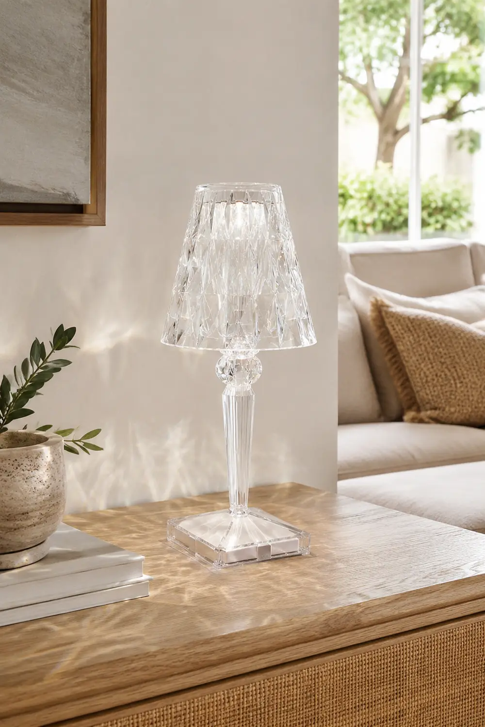Kristy Design Kristall Diamant Tischlampe Licht, Wohn/Schlafzimmer, Acryl - Lumpaz