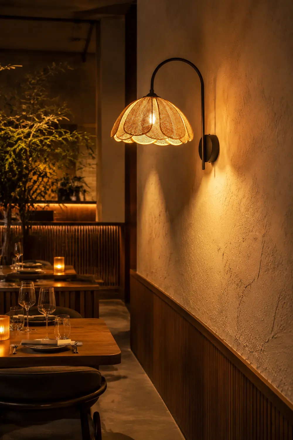 Rattan Petal Wall Lamp - Lumpaz