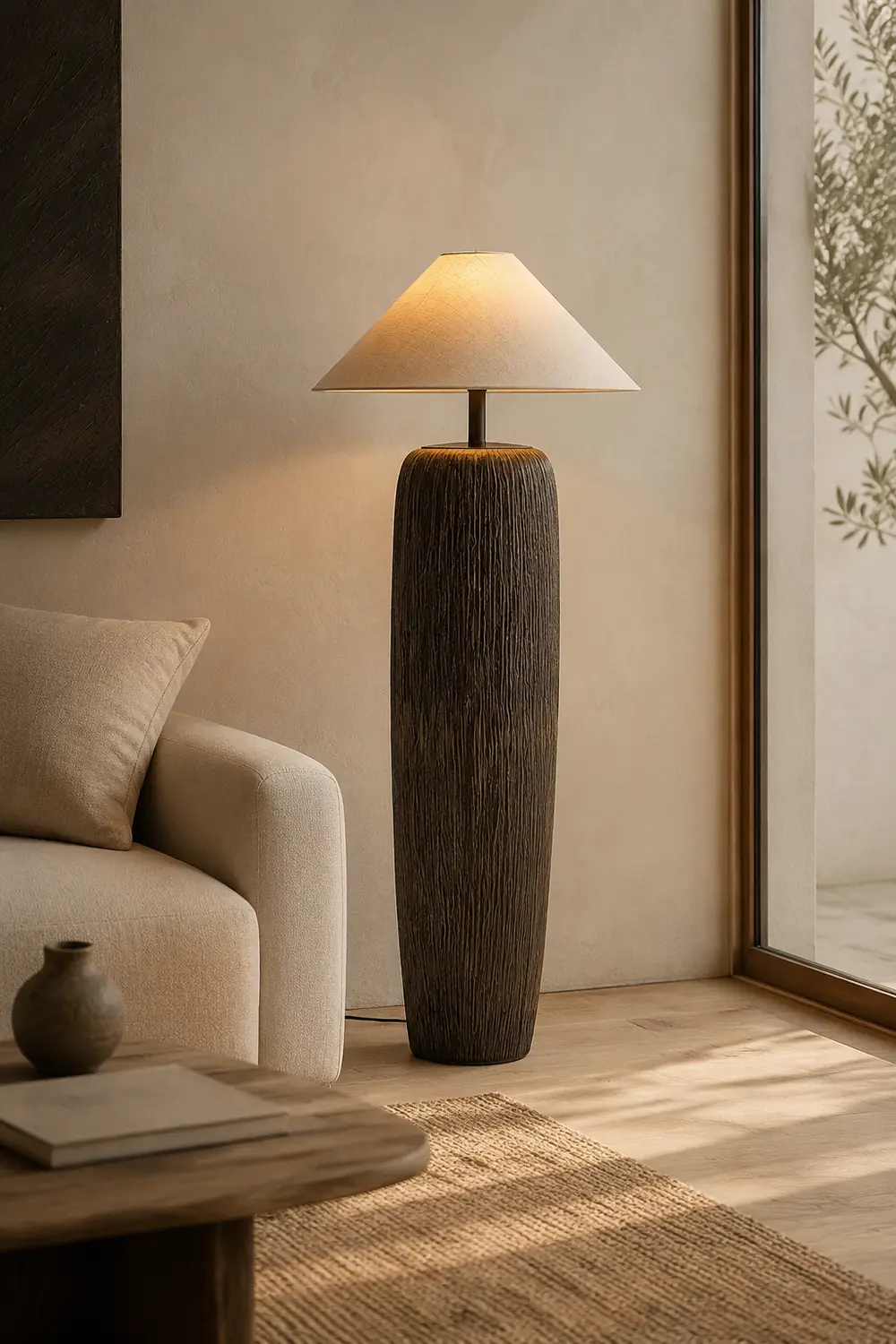 Weathered Wood Grain Floor Lamp - Lumpaz