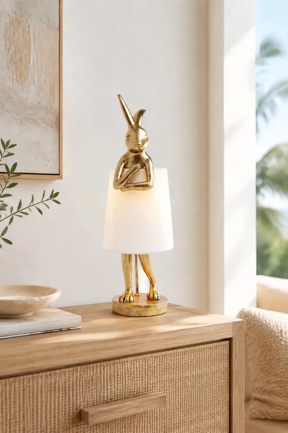 Alice Tischlampe Rabbit Ballet, Weiß/Gold - Lumpaz