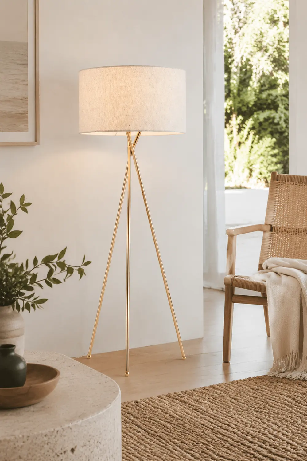 Alessio Minimalistische LED Steh/Tischlampe Weiß Schlafzimmer/Büros - Lumpaz