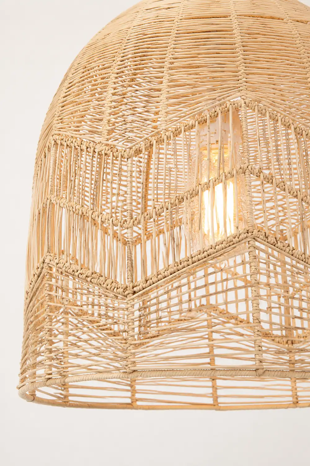 Vintage Handmade Basket Rattan Round Shades Pendant Light - Lumpaz