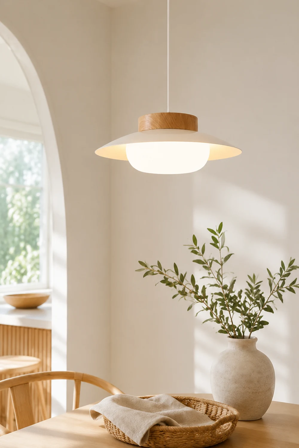 Cream Glutinous Rice Ball Bowl Pendant Light - Lumpaz
