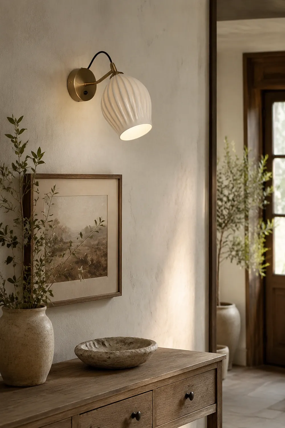 Ceramic Ribbed Wall light - Lumpaz