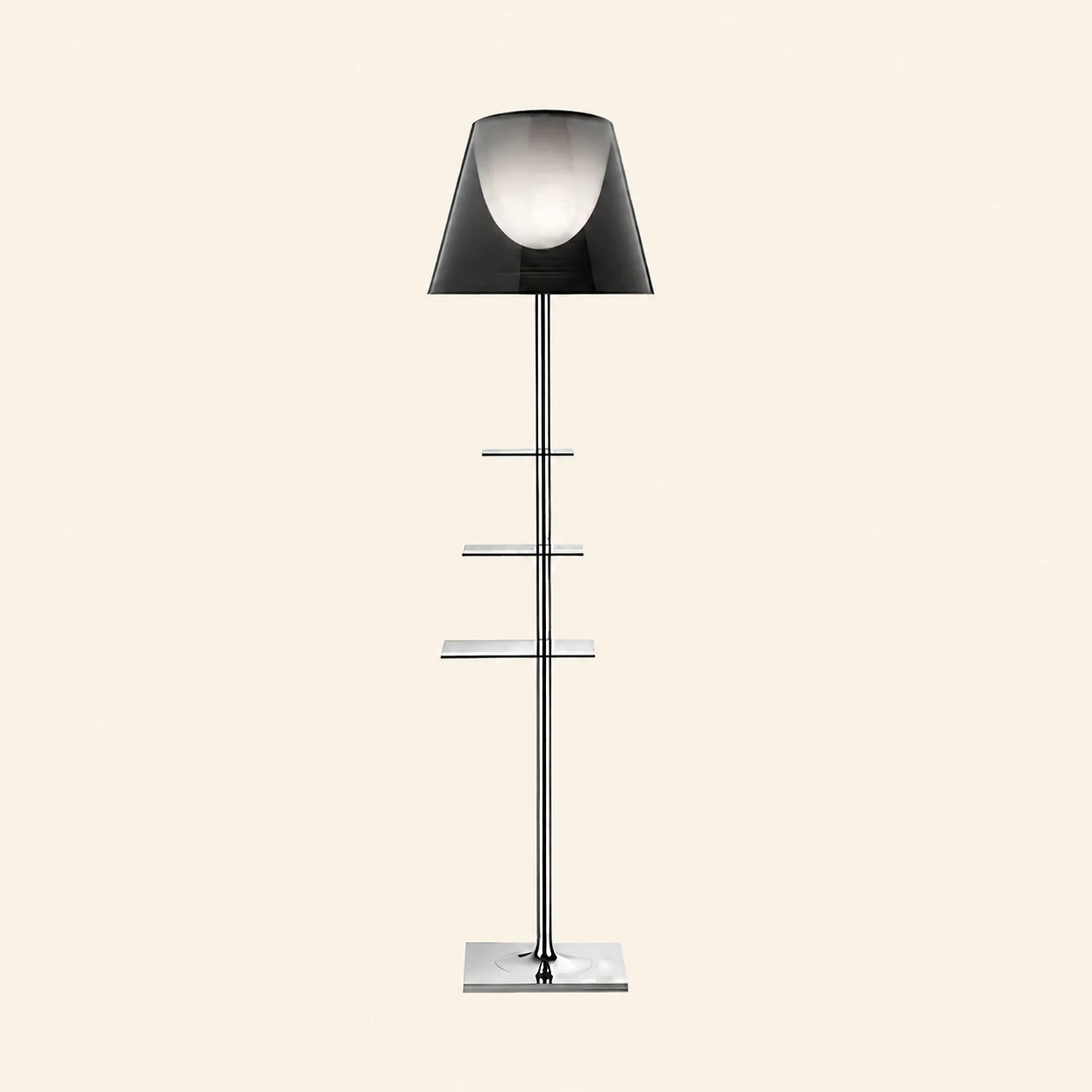 Chrome Prism Side Table Floor Lamp - Lumpaz