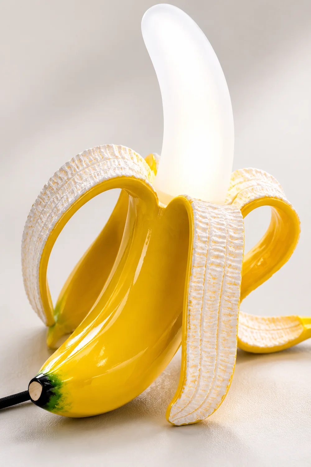 Celesta Creative Banana Resin/Glass Table Lamp, Yellow/Gold - Lumpaz