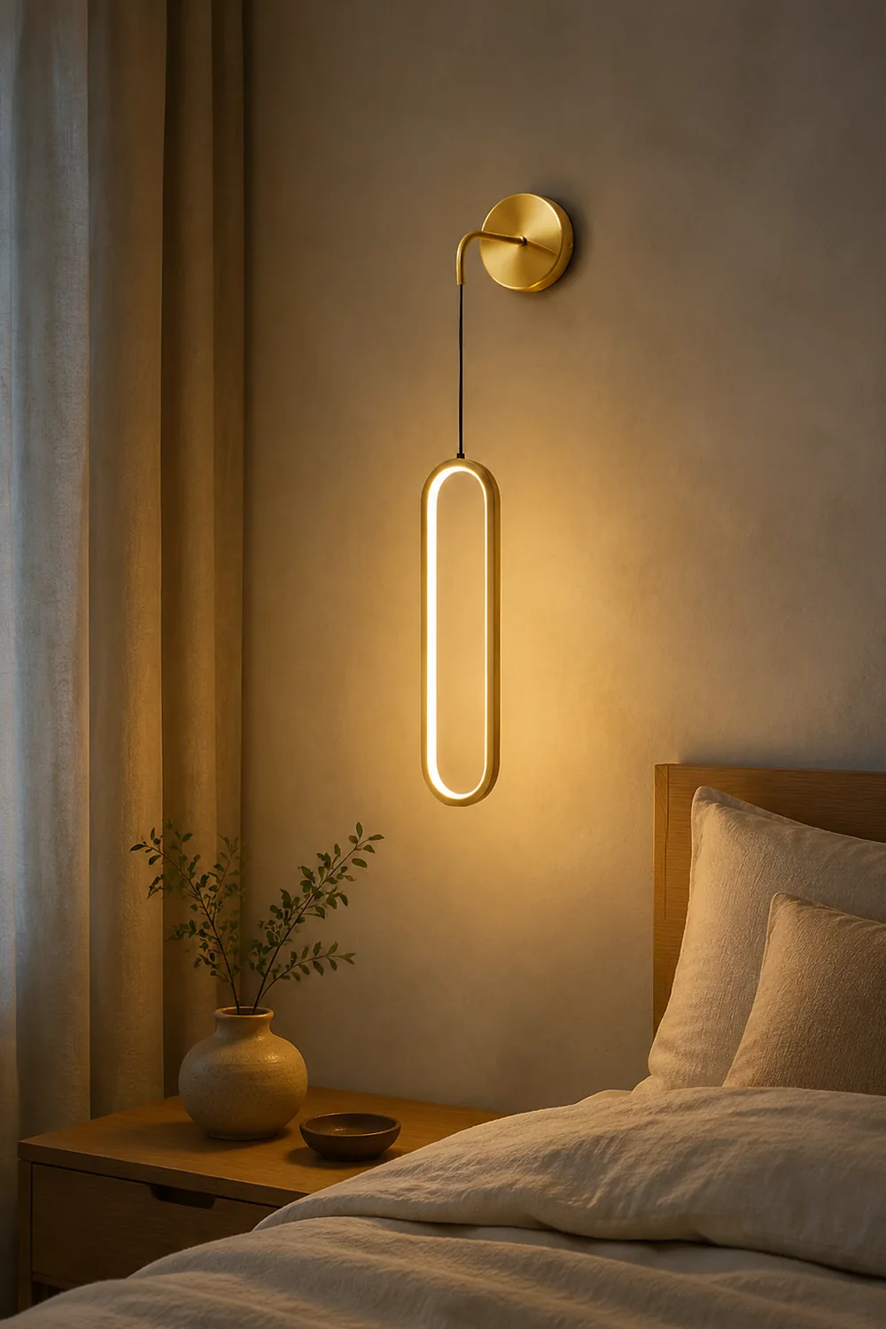 Oval LED Brass Wall Lamp - Lumpaz