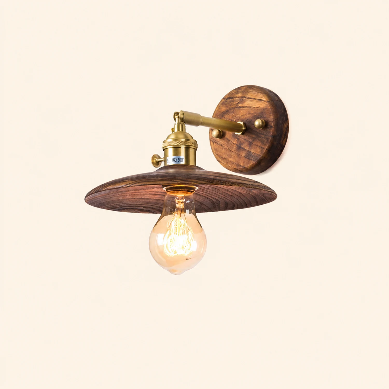 Walnut Flared Wall Light - Lumpaz