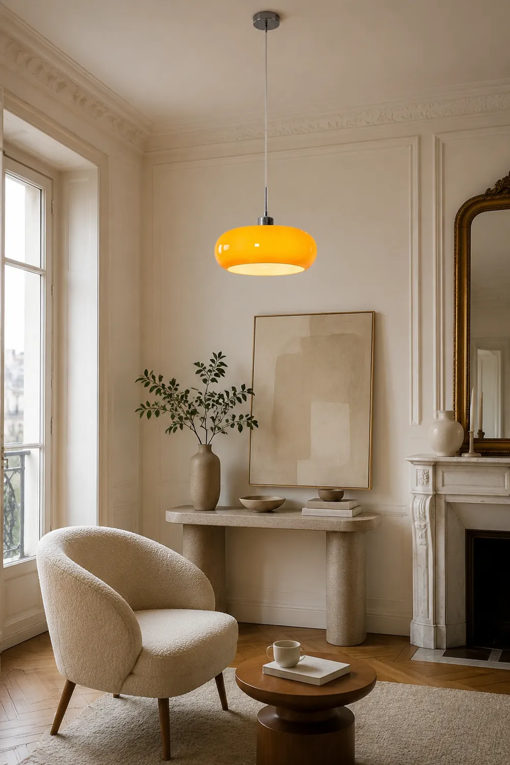 Vintage Bauhaus Round Glass Pendant Light - Lumpaz