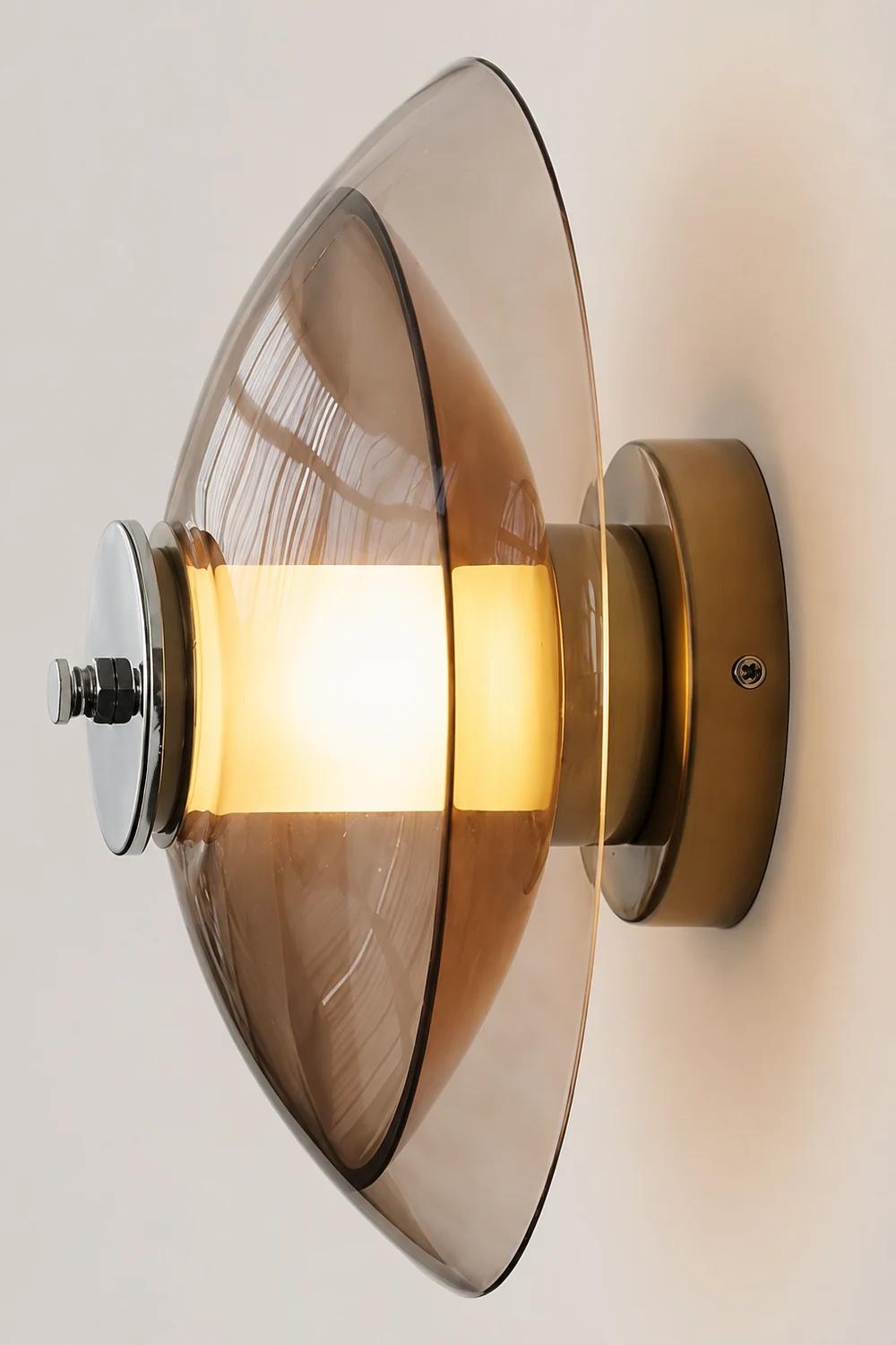 Flying Saucer Chrome Wall Light - Lumpaz