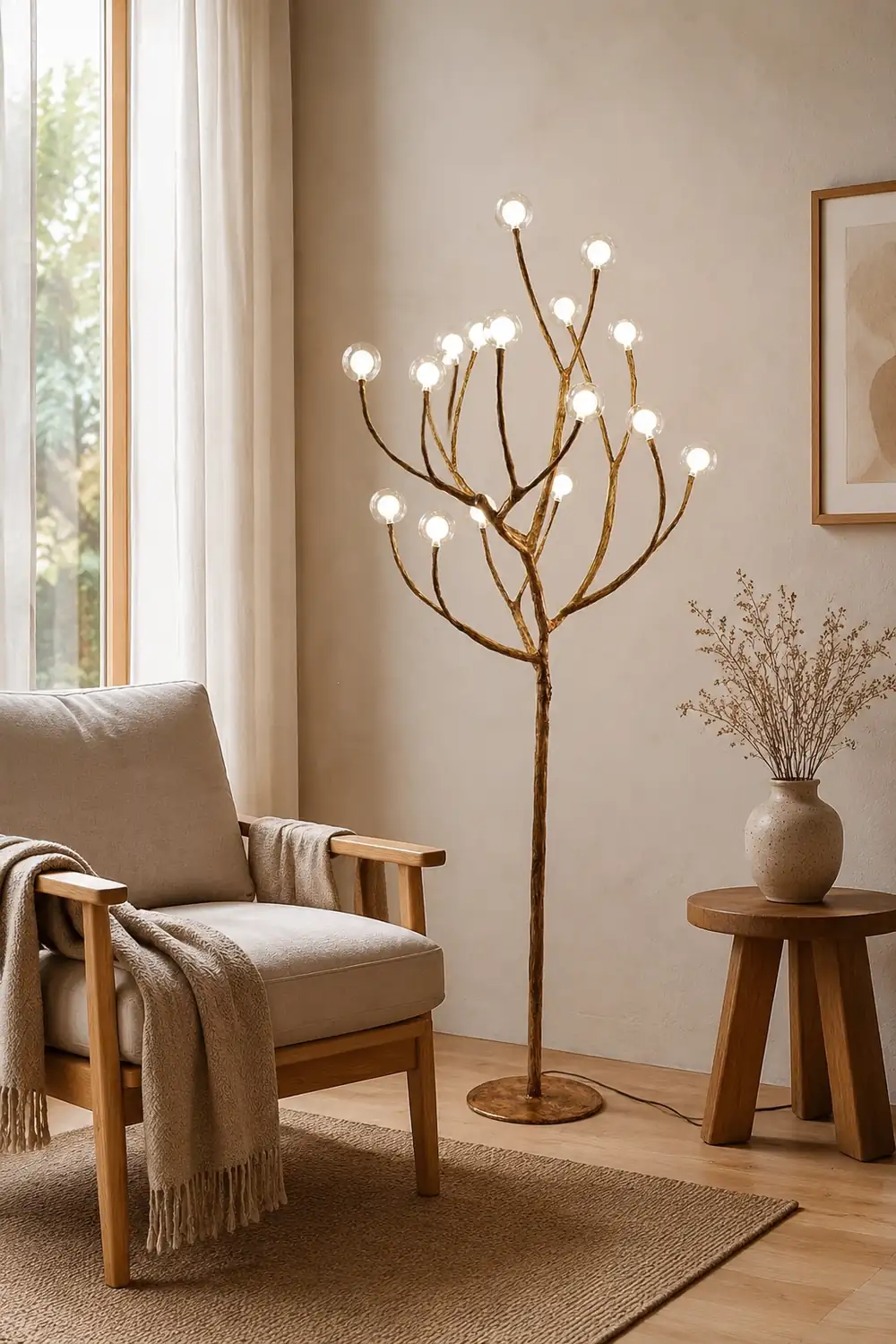 Imitation Wood Floor Lamp - Lumpaz