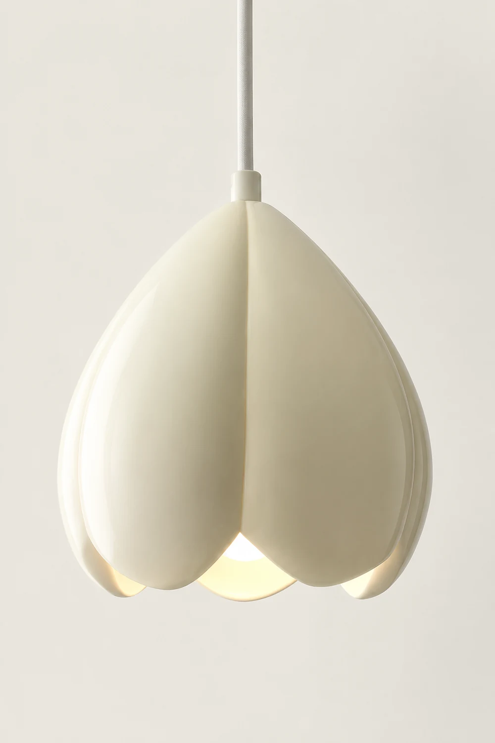 French Style Creamy Hanging Lamp Rustic Nature-Inspired Design Pendant Light - Lumpaz