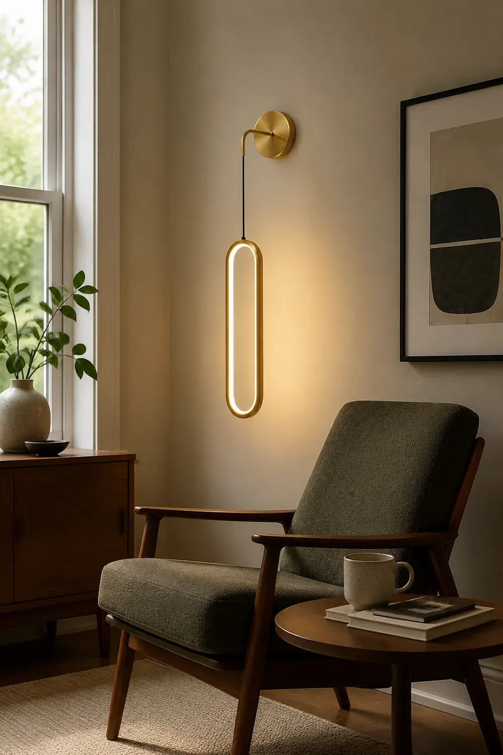 Oval LED Brass Wall Lamp - Lumpaz