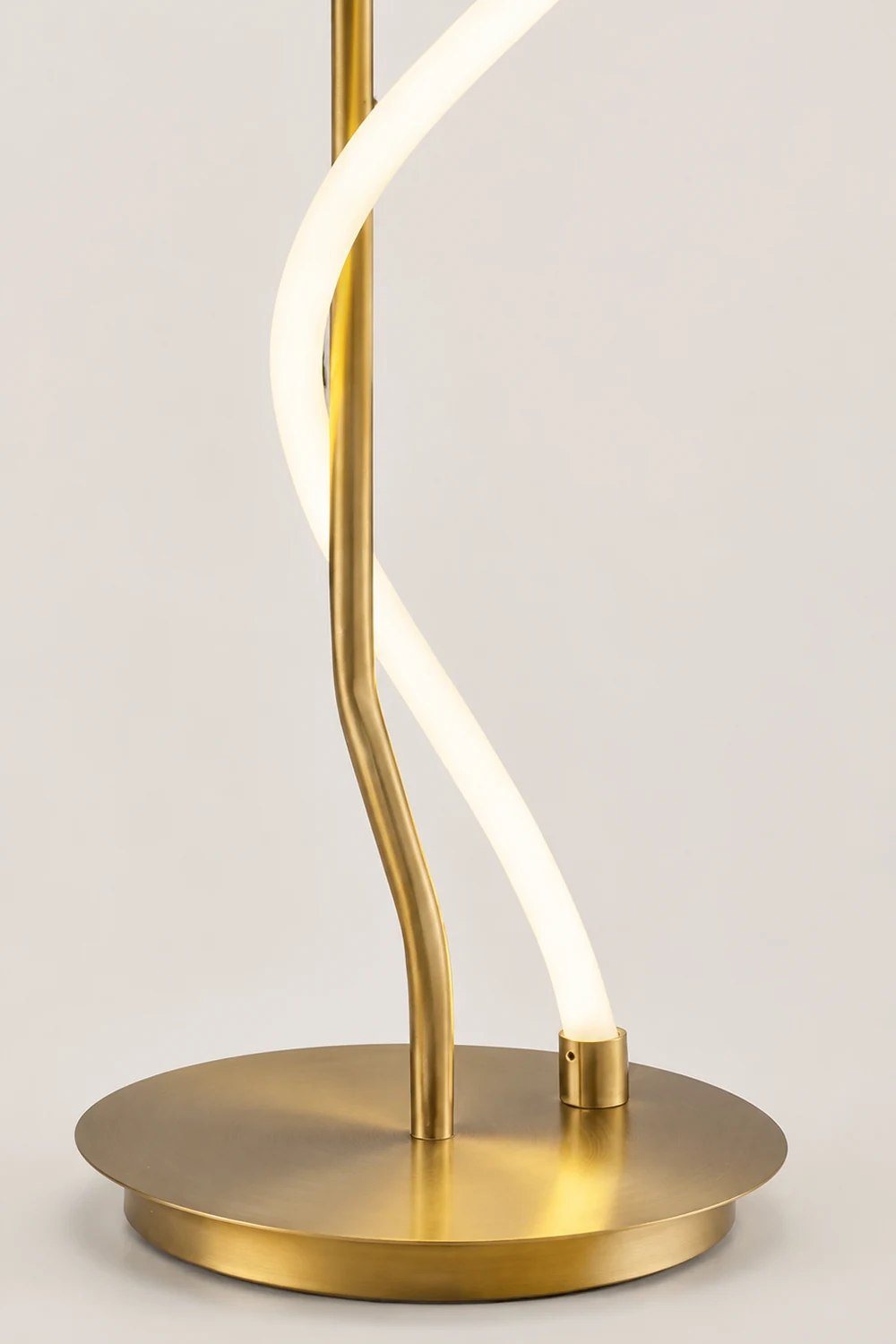 Design LED Stehlampe&Tischlampe Weiß&Gold Schlaf/Wohnzimmer Messing - Lumpaz