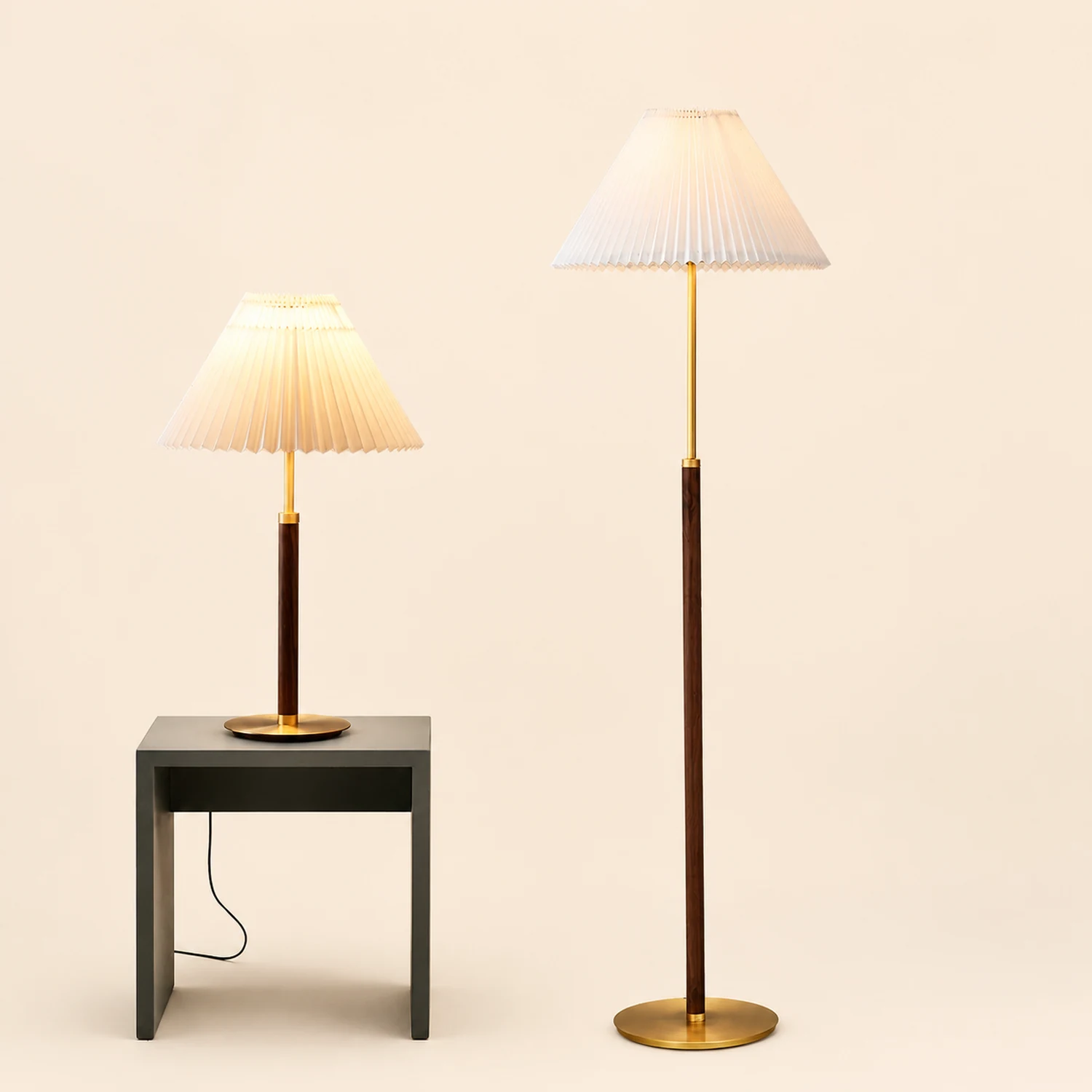 Sumait Modern LED Stehlampe Weiß Ess/Wohnzimmer Stoff&Metal - Lumpaz