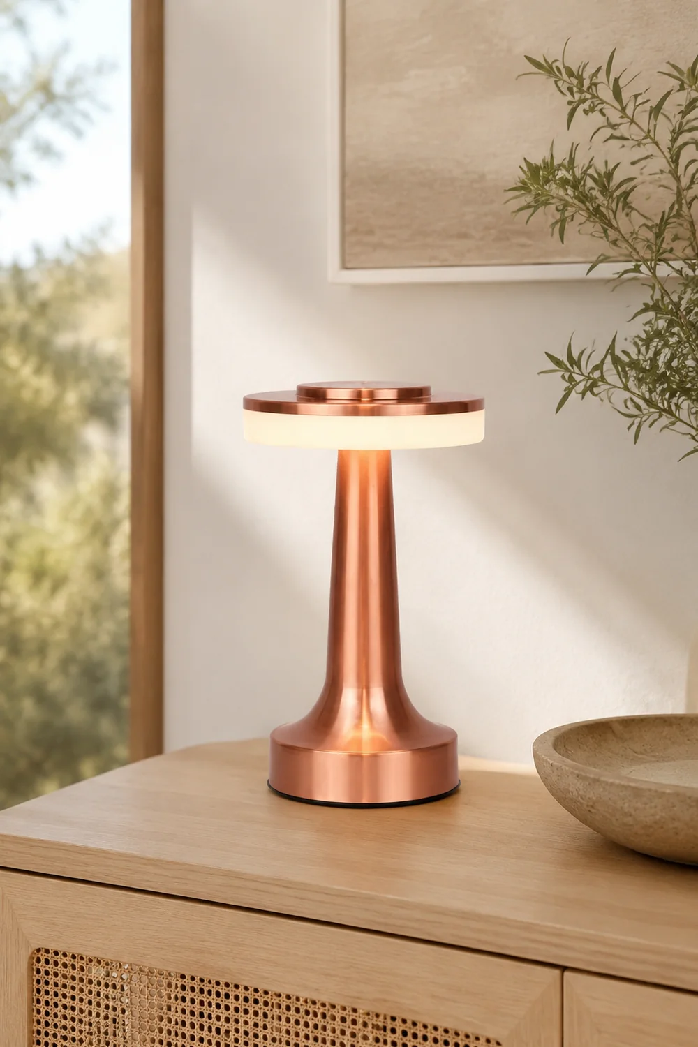 Salgado Modern Pilz Tischleuchte Metall, Bronze/Gold/Silber， Wohnzimmer - Lumpaz