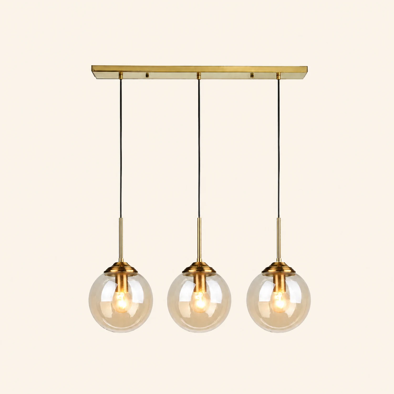 Valentina Modern LED Pendelleuchte Glaskugel, 3 Farben, Esstisch, Metall Glas - Lumpaz
