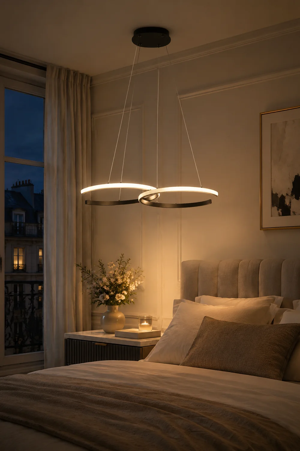 Nordlux LED Pendelleuchte Dimmbar Schwarz/Gold Doppel-C Wohnzimmer - Lumpaz