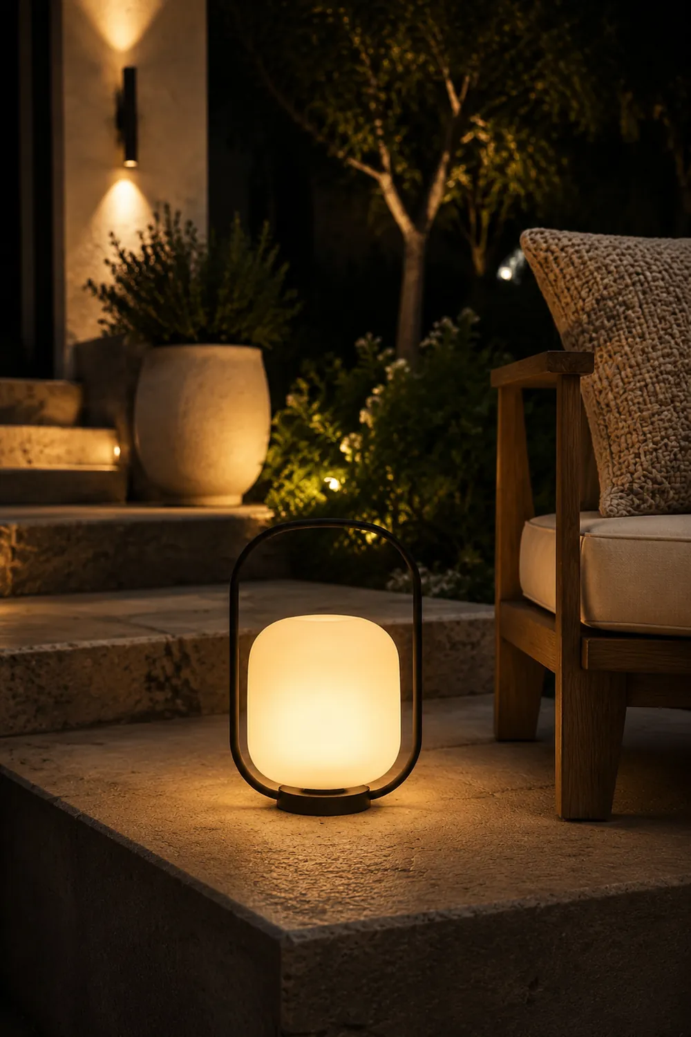 Portable Lantern Outdoor Table Lamp with Solar Panel - Lumpaz