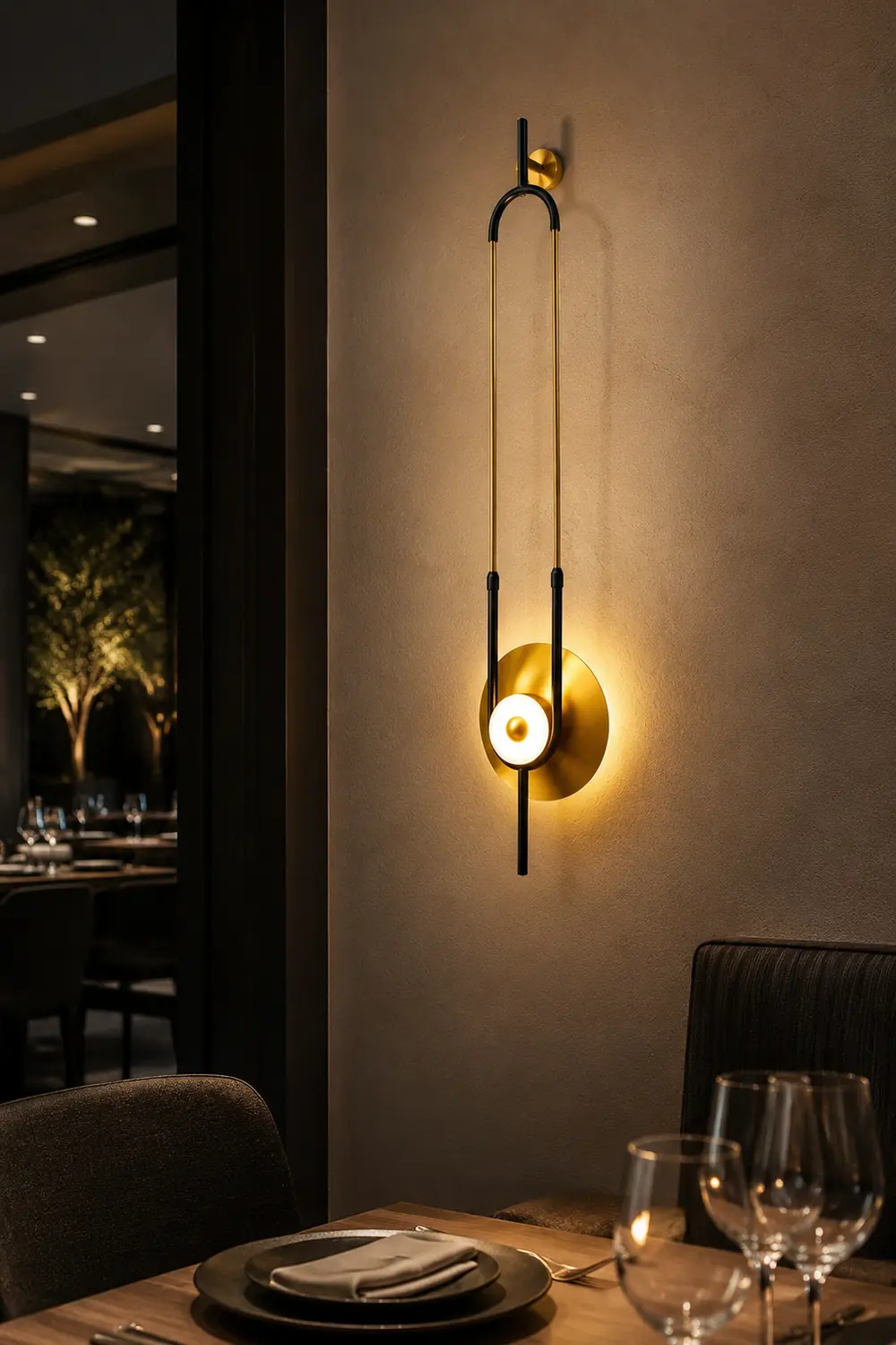 Ellipse Ring Marble Wall Light - Lumpaz