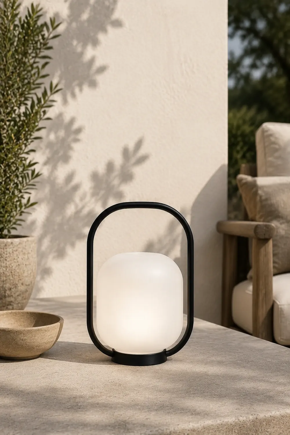 Portable Lantern Outdoor Table Lamp with Solar Panel - Lumpaz