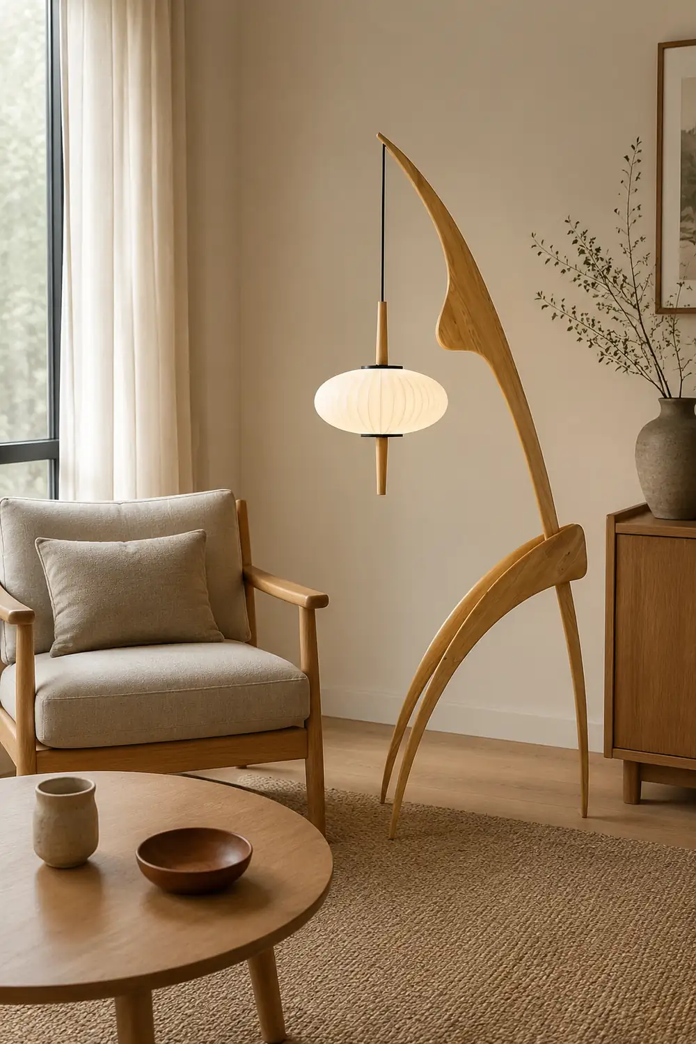 Mantis Wood Floor Lamp - Lumpaz