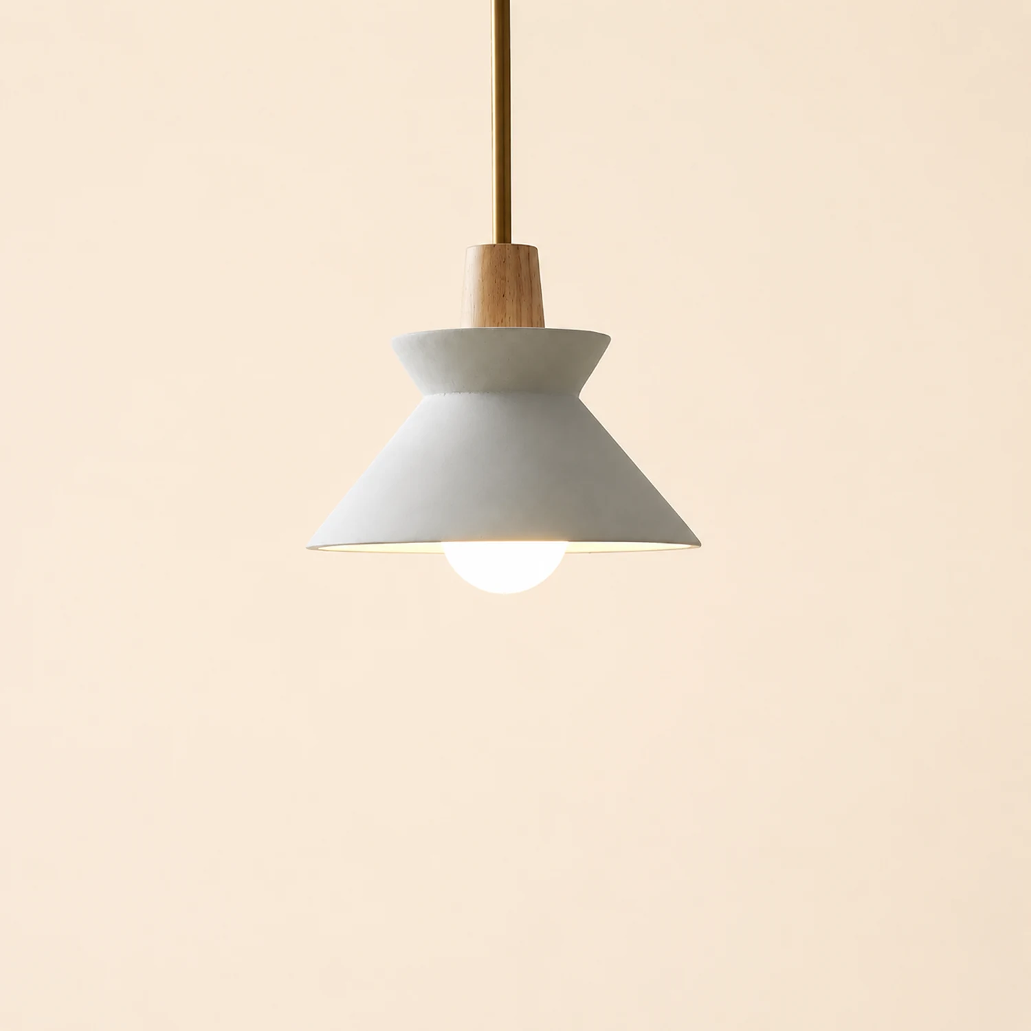 Modern White Concrete Cone Pendant Light - Lumpaz