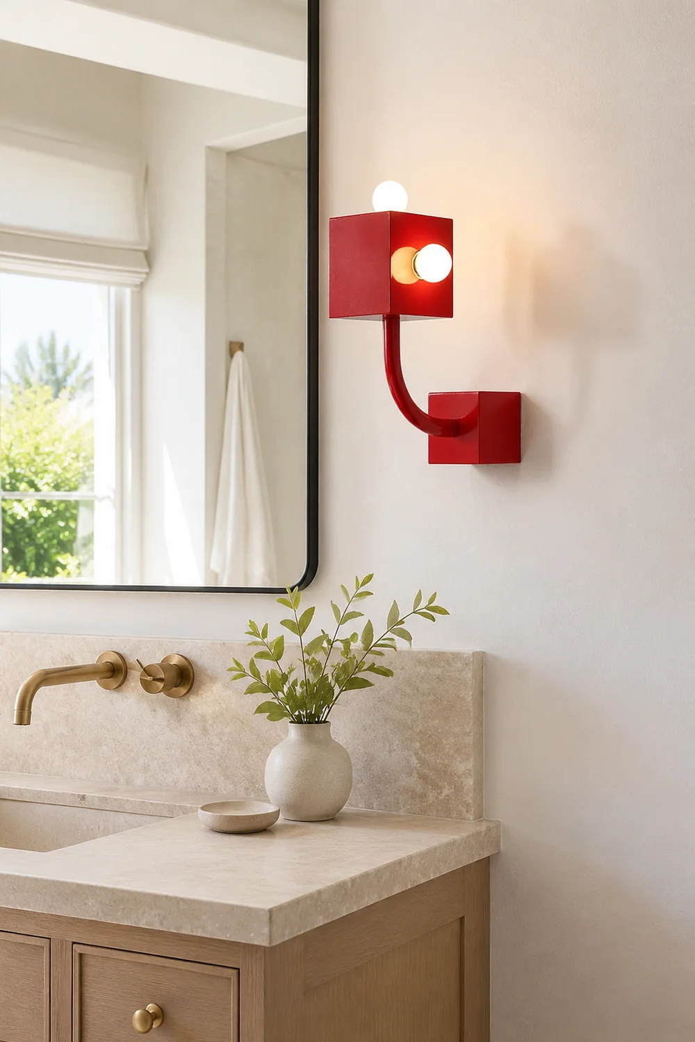 Red Cube Wall Lamp - Lumpaz