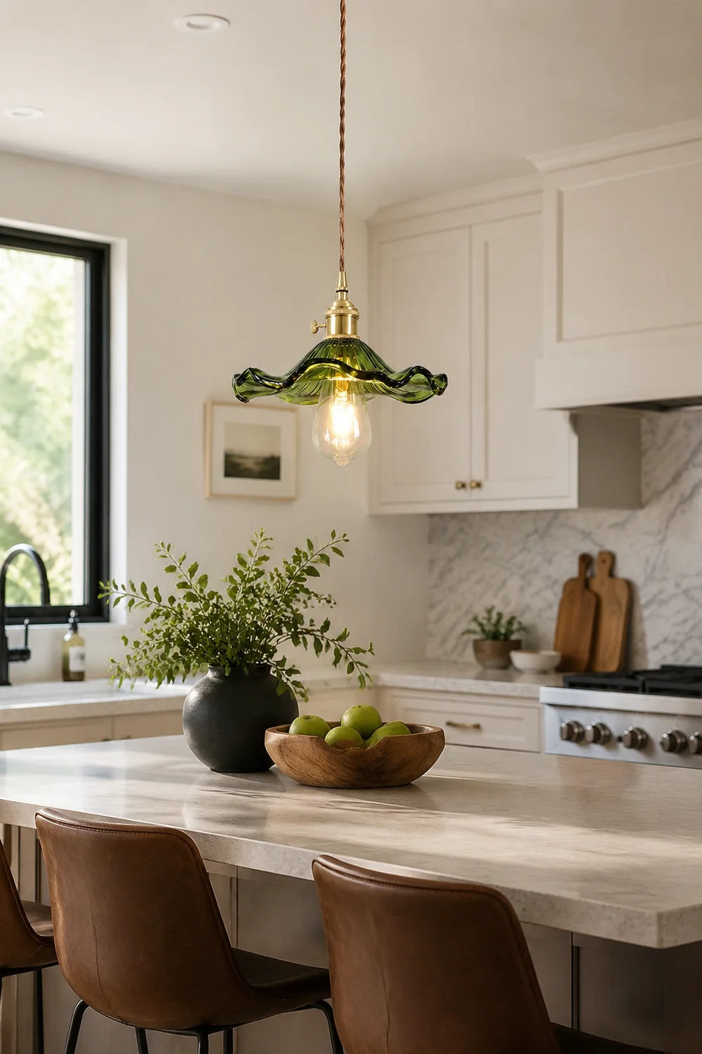 Stylish Hibiscus Flower Glass Pendant Light - Lumpaz