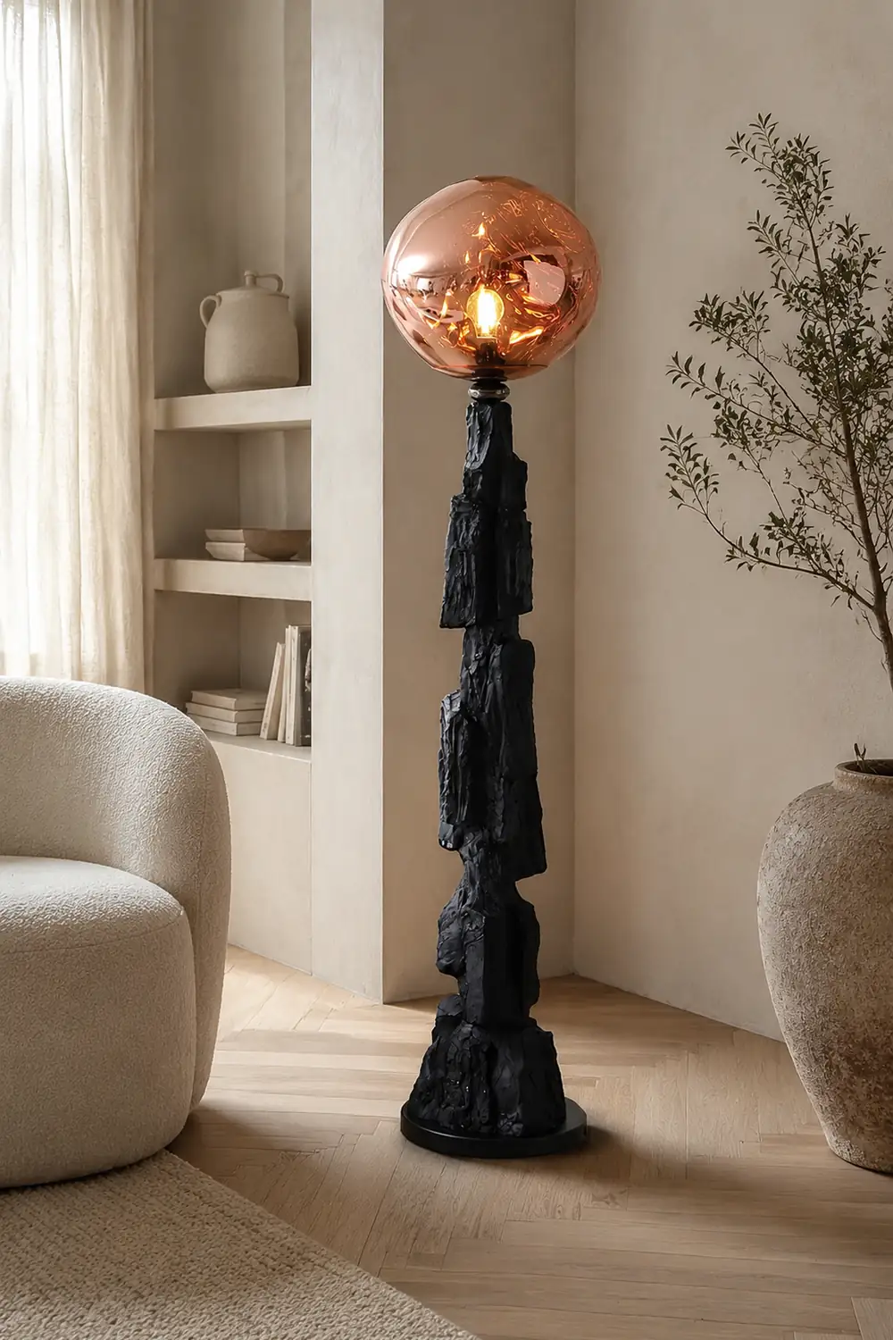 Charcoal Lava Floor Lamp - Lumpaz