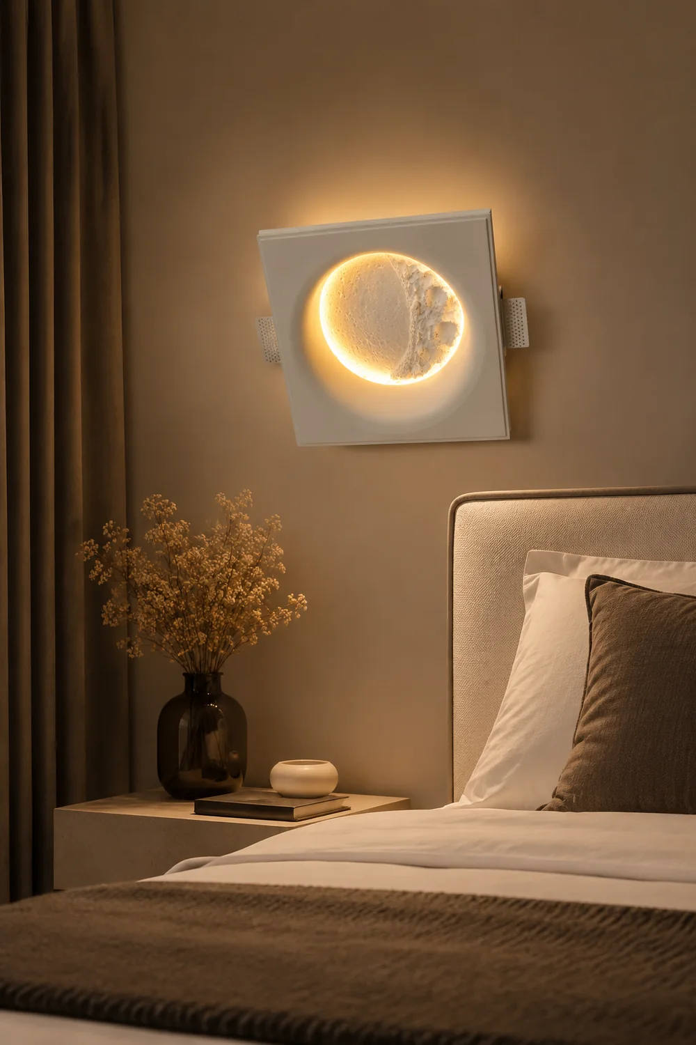 Gypsum Moon Wall Lamp - Lumpaz