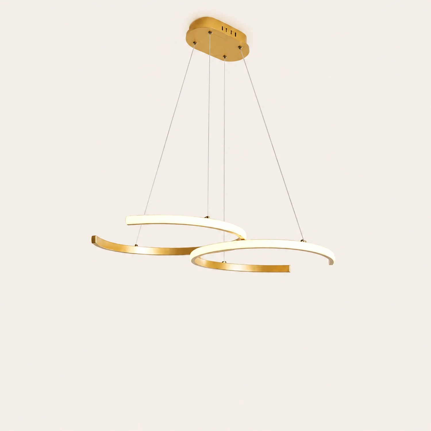 Nordlux LED Pendelleuchte Dimmbar Schwarz/Gold Doppel-C Wohnzimmer - Lumpaz
