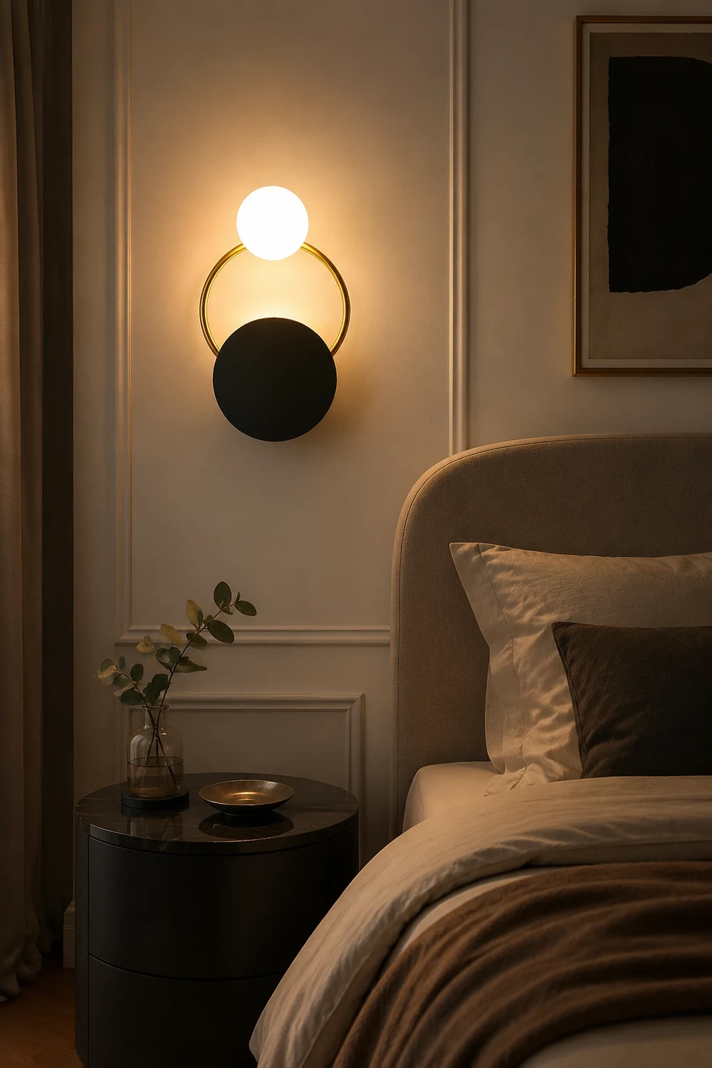Black Circular Rings Wall Lamp - Lumpaz