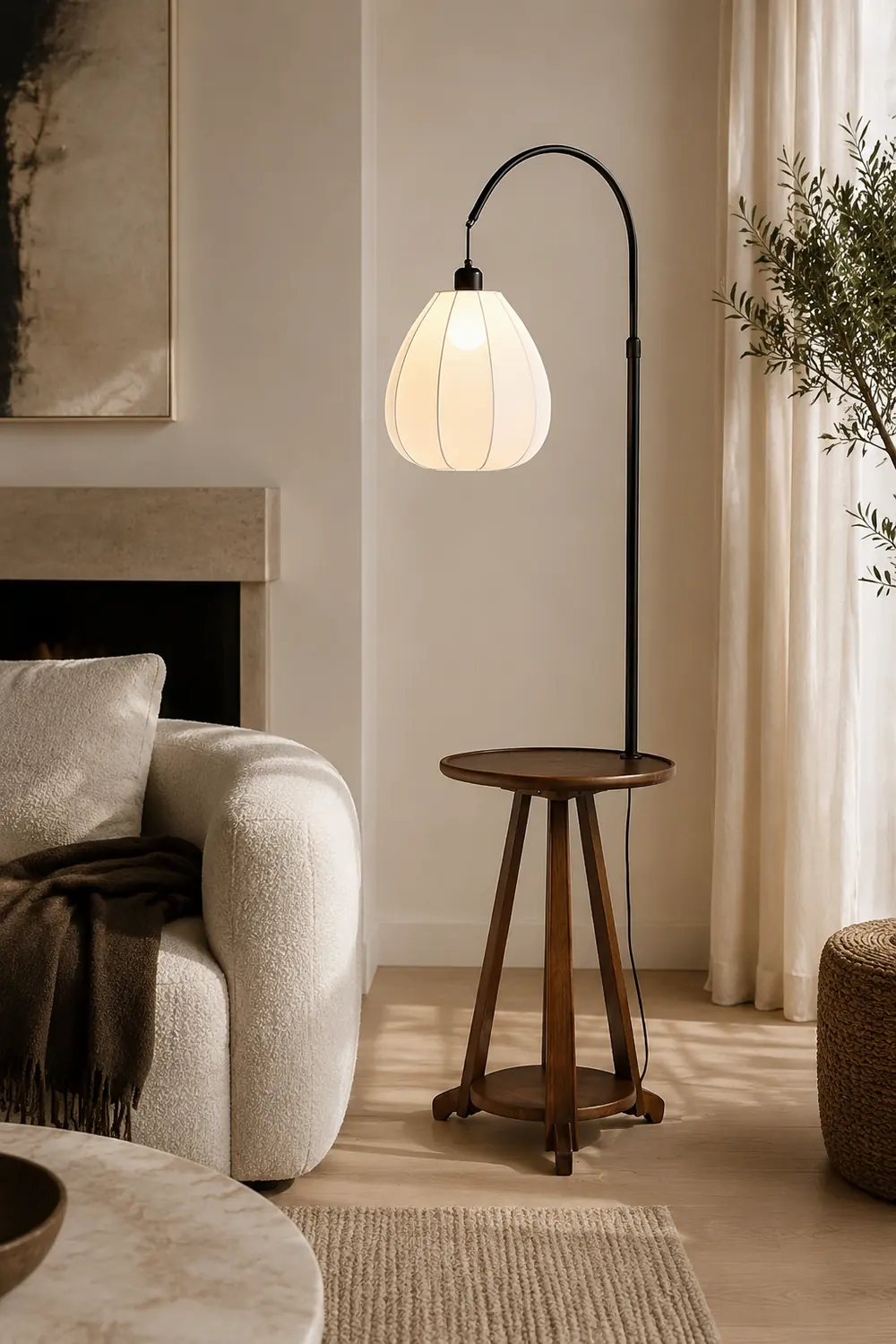 Arc Side Table Floor Lamp - Lumpaz