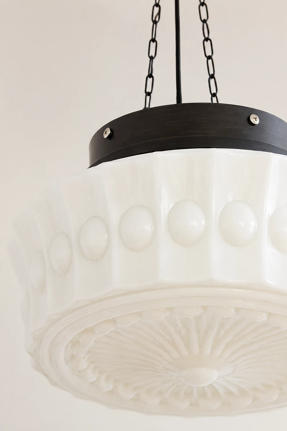 White Vintage Round Pendant Light - Lumpaz